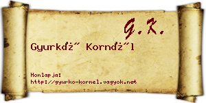 Gyurkó Kornél névjegykártya